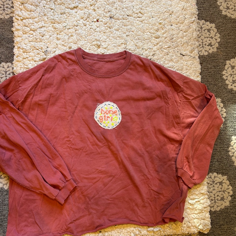 Horse Girl Maroon Long Sleeve Shirt
